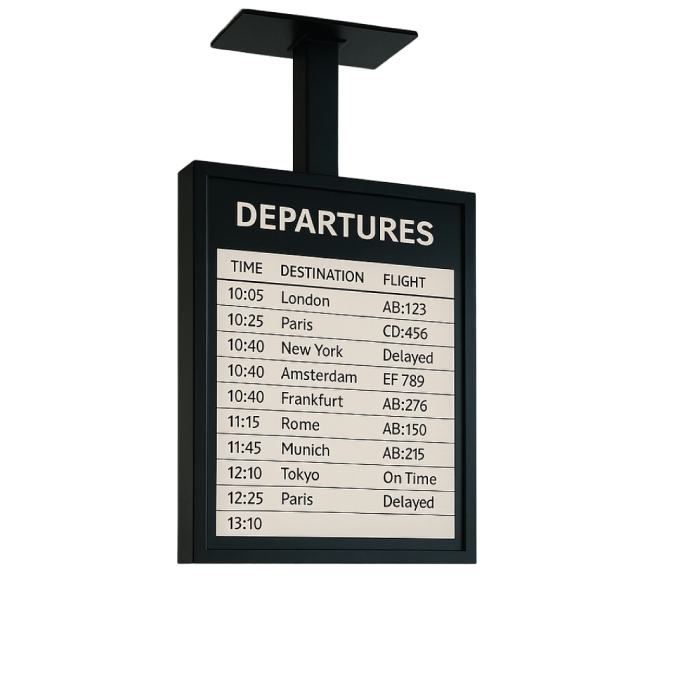 E-ink display ceiling solutions