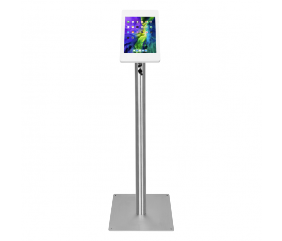 Soporte de suelo Fino para iPad Air/Pro de 11 pulgadas 2024 - blanco/acero inoxidable