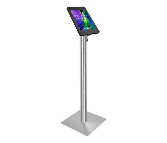 Tablet Bodenständer Fino für Samsung Galaxy Tab A9 8.7 Zoll 2023 - Edelstahl/Schwarz