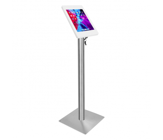 Tablet Bodenständer Fino für Samsung Galaxy Tab S8 & S9 Ultra 14,6-Zoll-Tablet - weiß/Edelstahl