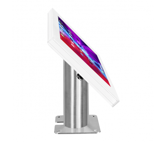 Tablet Tischhalterung Fino für Samsung Galaxy Tab A9 8.7 Zoll 2023 - Edelstahl/Weiß