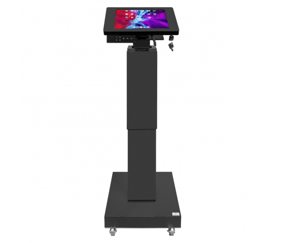 Elektronisch in hoogte verstelbaar tablet vloerstandaard Suegiu Securo S voor 7-8 inch tablets – zwart