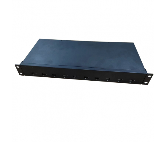 10 portar USB-C 45W 1U Rackmount laddningshubb