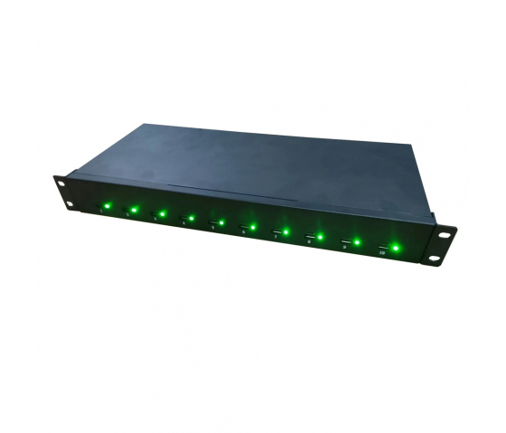 10 ports USB-C 45W 1U Rackmount laad hub