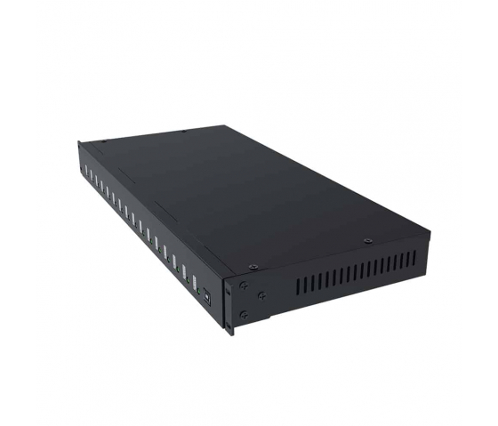 Bravour 16 poort 1U rack monteerbare USB-hub oplader og synkroniserer