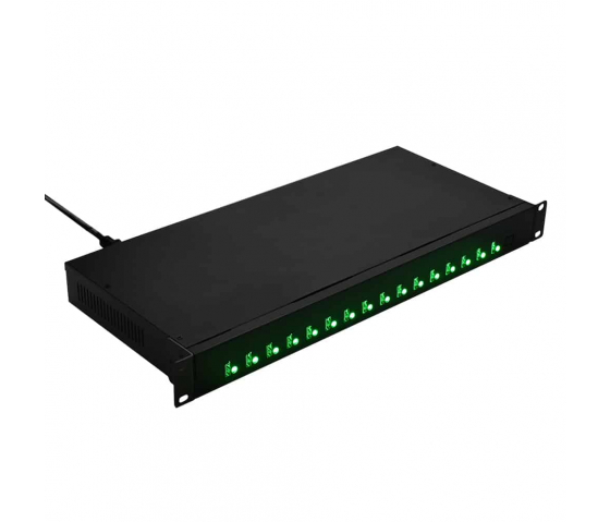 Bravour 16 poort 1U rack monteerbare USB-hub oplader og synkroniserer