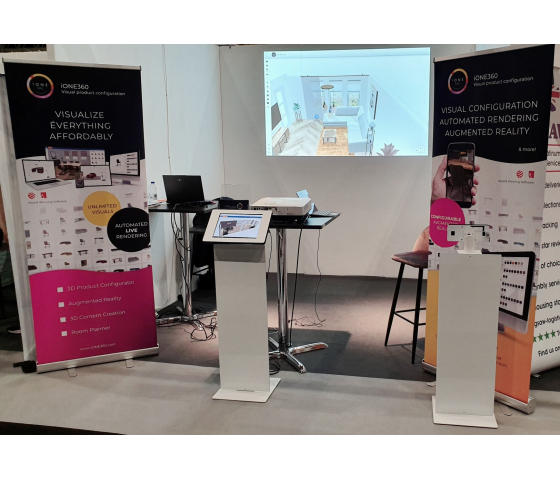 Golvstativ med displayplatta Securo M för surfplattor 9-11 tum - vit