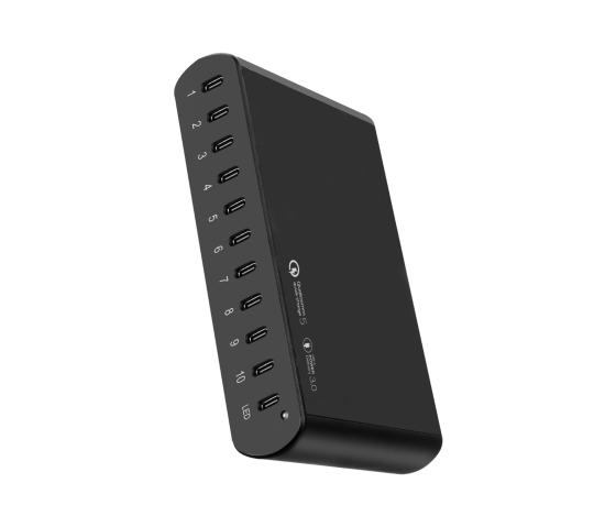 250W 10-port USB-C fast charging station