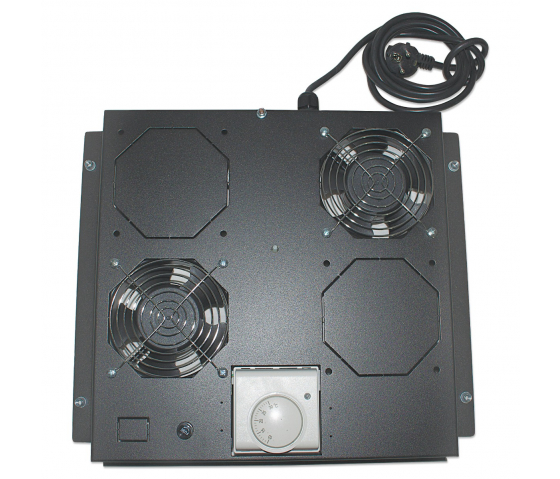 Ventilationsenhed med 2 ventilatorer til 19-tommer racks - sort