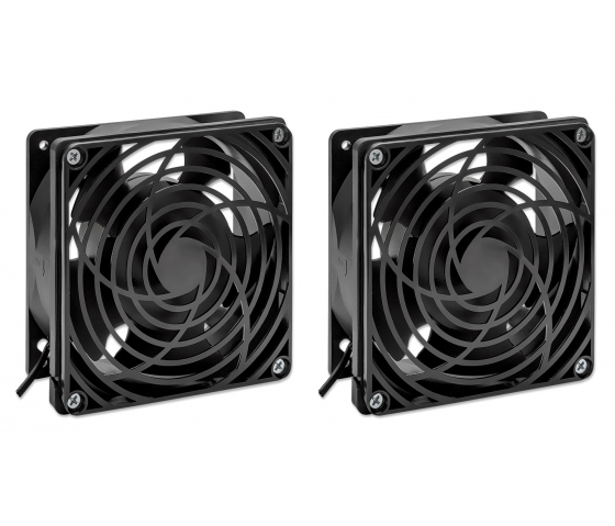Unità di ventilazione con 2 ventole per armadi a muro da 19 pollici - nero