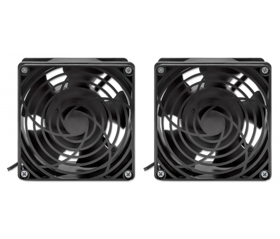 Unità di ventilazione con 2 ventole per armadi a muro da 19 pollici - nero