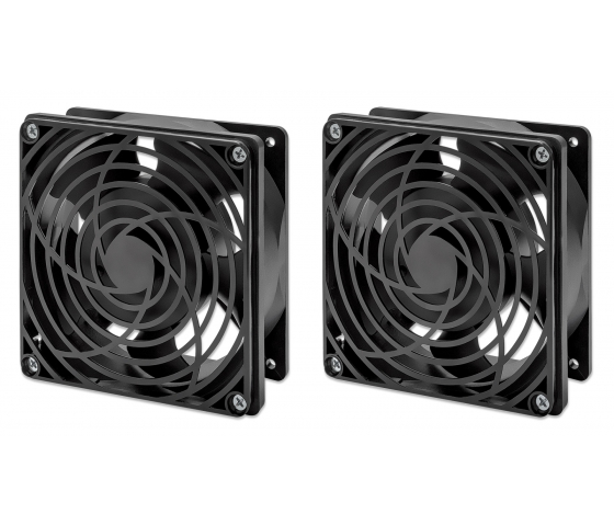 Unità di ventilazione con 2 ventole per armadi a muro da 19 pollici - nero