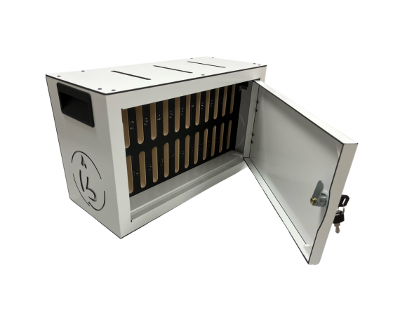 Lockable wall cabinet WBTOK24W for 24 smartphones - white