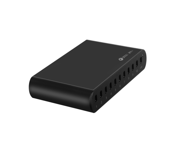 250W 10-port USB-C fast charging station