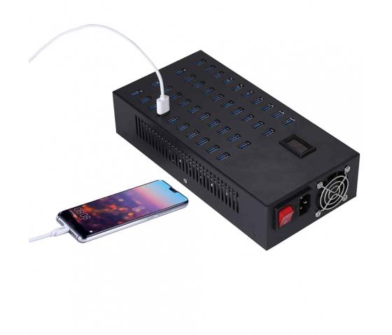 40 port USB-A 8.5W Desktop opladningshub