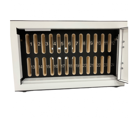 Lockable wall cabinet WBTOK24W for 24 smartphones - white