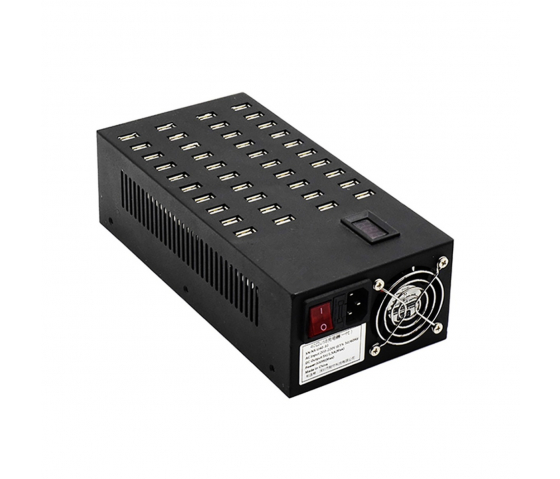 40 porte USB-A 8.5W opladningshub til bordopladning - LED-indikatorer