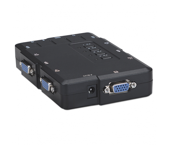 Switch KVM compatto a 4 porte con funzionalità audio e microfono