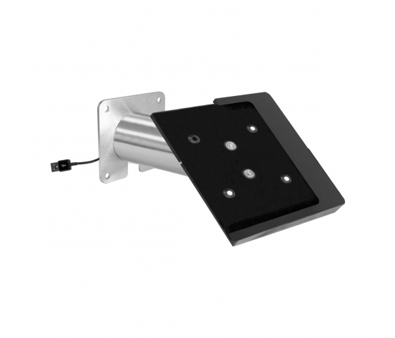 Domo Slide wandhouder met laadfunctionaliteit voor iPad Air 11 inch 2024 - zwart/RVS
