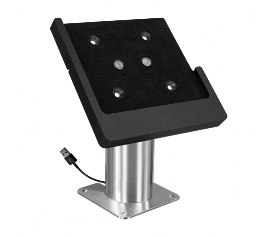 Domo Slide tafelhouder met laadfunctionaliteit voor iPad 10.2 & 10.5 - zwart/RVS