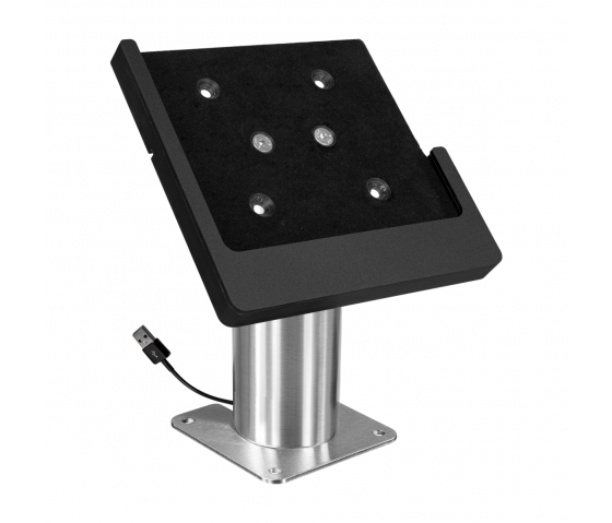 Domo Slide desk mount with charging functionality for iPad Air 11 inch 2024 - black/ stainless steel