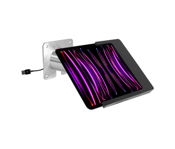 Domo Slide wandhouder met laadfunctionaliteit voor iPad Air 11 inch 2024 - zwart/RVS