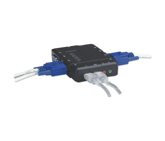 Switch KVM compatto a 4 porte con funzionalità audio e microfono
