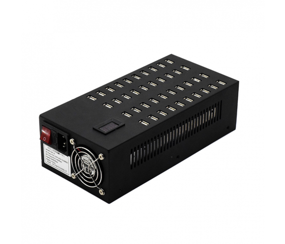 40 ports USB-A 8.5W desktop laad hub - LED indicators