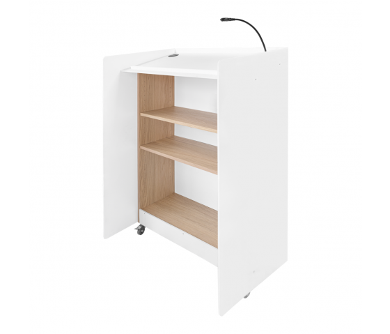 Plastic/wood lectern Zeus - white