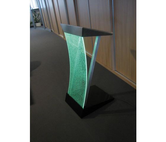 Stainless steel lectern Arc-LED - colour of your choice