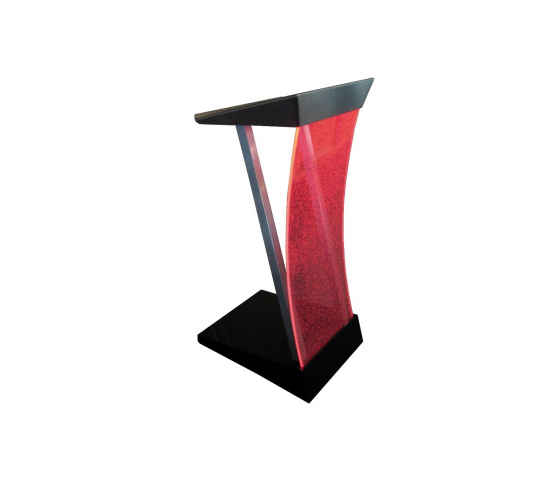 Edelstahl Rednerpult Arc-LED - Farbe nach Wahl