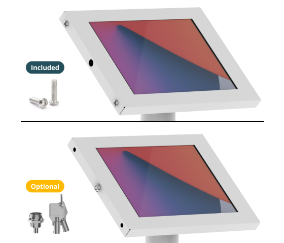Tablet floor stand with display Securo L for 12-13 inch tablets - white