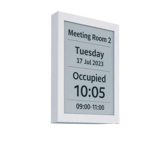 Wandhalterung mit integriertem 25-Zoll-E-Ink-Display - weiß