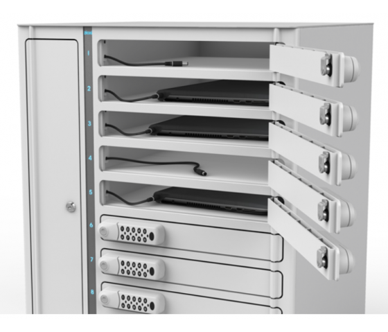 Zioxi Volt bay laptop-locker VLS1-10 til 10 Chromebooks på op til 17 tommer-stikblok - digital kodelås