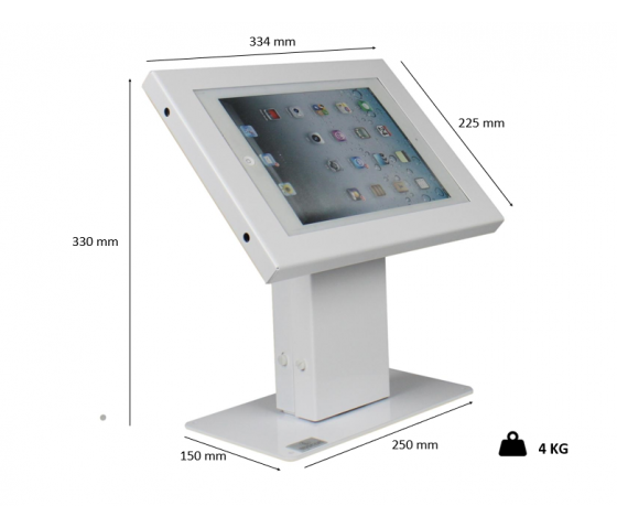 Chiosco Securo M for 9-11 inch tablets desk stand for 9-11 inch tablets - white