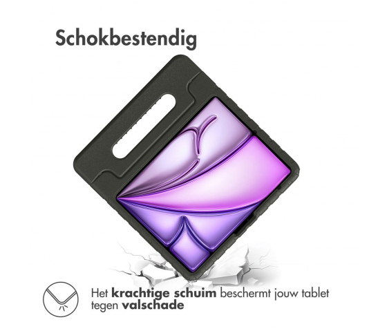 KidsCase tablethoes met handvat voor iPad Air 13 inch (2024) - Zwart