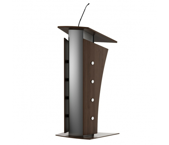 Metal/wood lectern Armagosa - walnut in colour