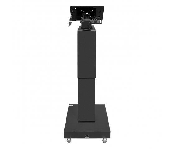 Supporto da pavimento elettronico regolabile in altezza per iPad Suegiu per iPad 9.7 - nero - fotocamera e tasto home visibili
