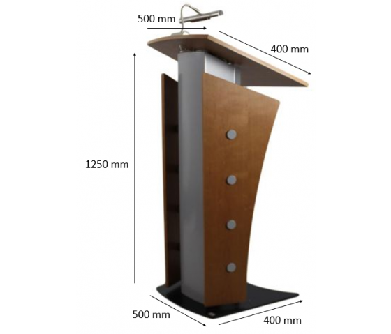 Metalen/hout katheder Armagosa - notenkleur