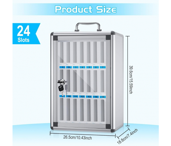 Lockable phone locker KMT24 for 24 smartphones