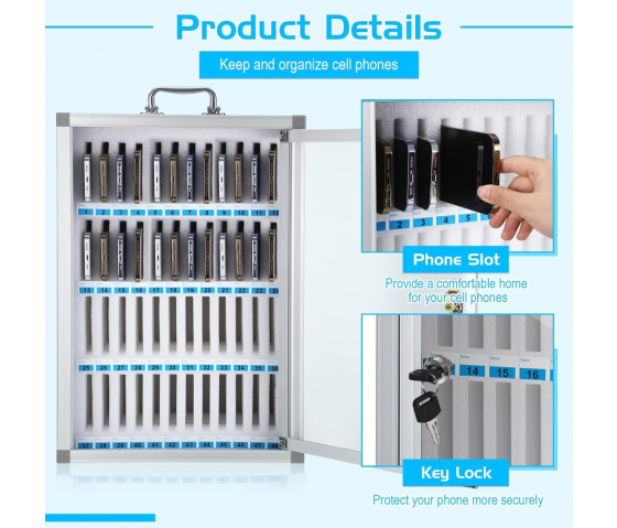 Lockable phone locker KMT24 for 24 smartphones