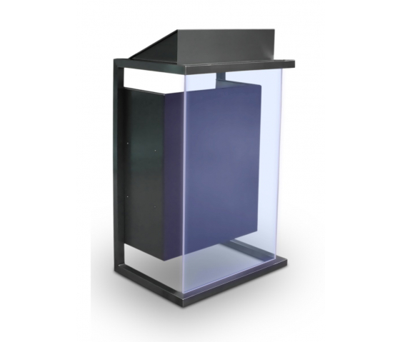 Atril de acrílico/acero inoxidable Caja LED - color a elegir