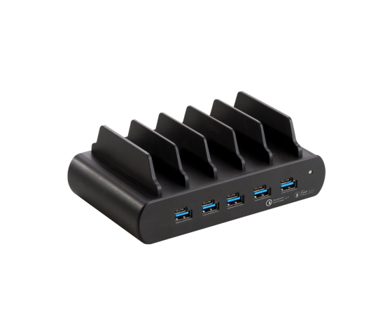 5 port Dual Charge USB-A/USB-C 150W charging station - black