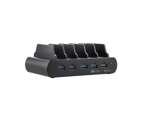 5 port Dual Charge USB-A/USB-C 150W charging station - black
