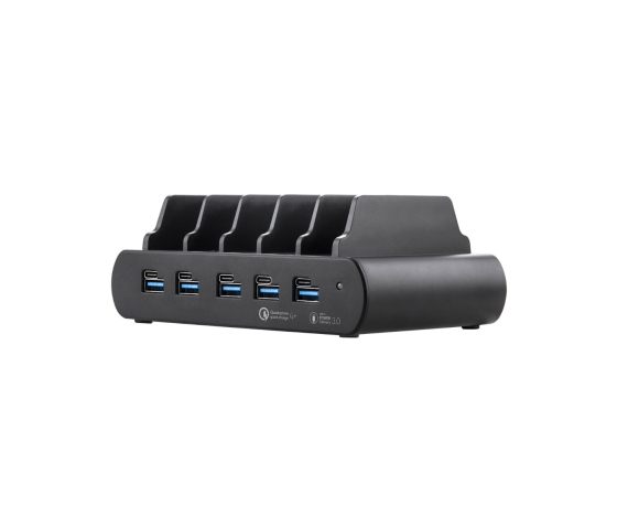 5 port Dual Charge USB-A/USB-C 150W charging station - black