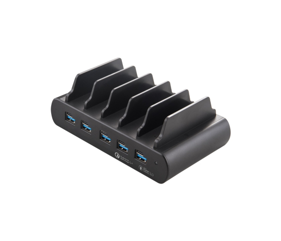 5 port Dual Charge USB-A/USB-C 150W charging station - black