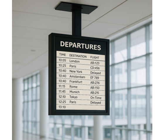 Deckenhalterung mit integriertem 13-Zoll-E-Ink-Display - schwarz