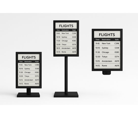 Deckenhalterung mit integriertem 13-Zoll-E-Ink-Display - schwarz
