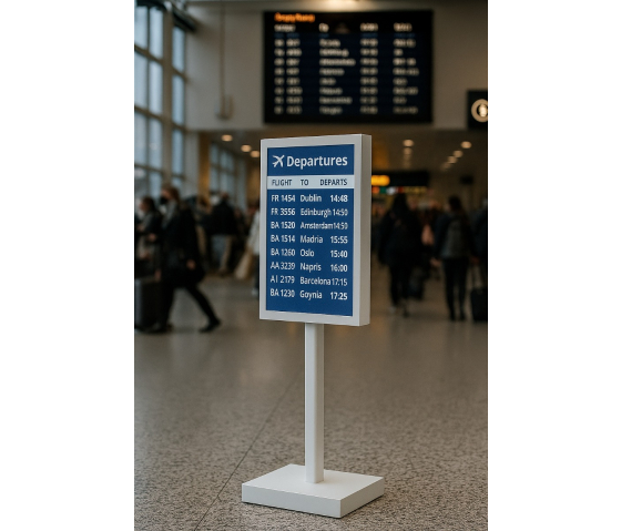Tafelstandaard met geïntegreerd 25-inch E-ink-scherm - wit
