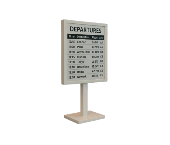 Tafelstandaard met geïntegreerd 25-inch E-ink-scherm - wit
